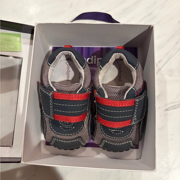 Pediped Shoes lot 2 pair new 6-12 months US 4-4.5, EU 19 gray navy sneakers nib - Picture 6 of 6
